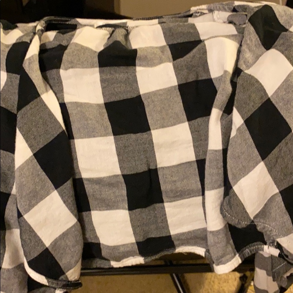 Black white and grey flannel shirt